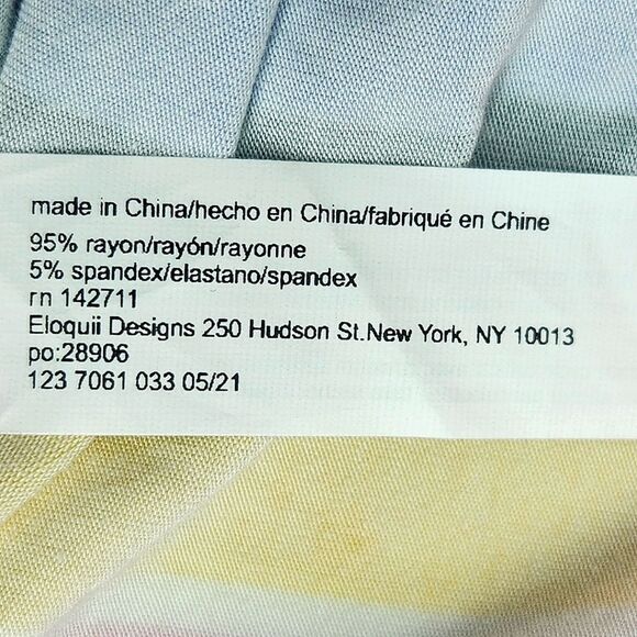 Eloquii Rainbow Wrap Around Dress Size 20 Multicolor Stripes Knee Length V Neck - Picture 8 of 9